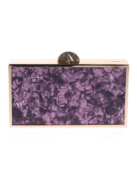 Clutch fiesta detalle metálico morado2