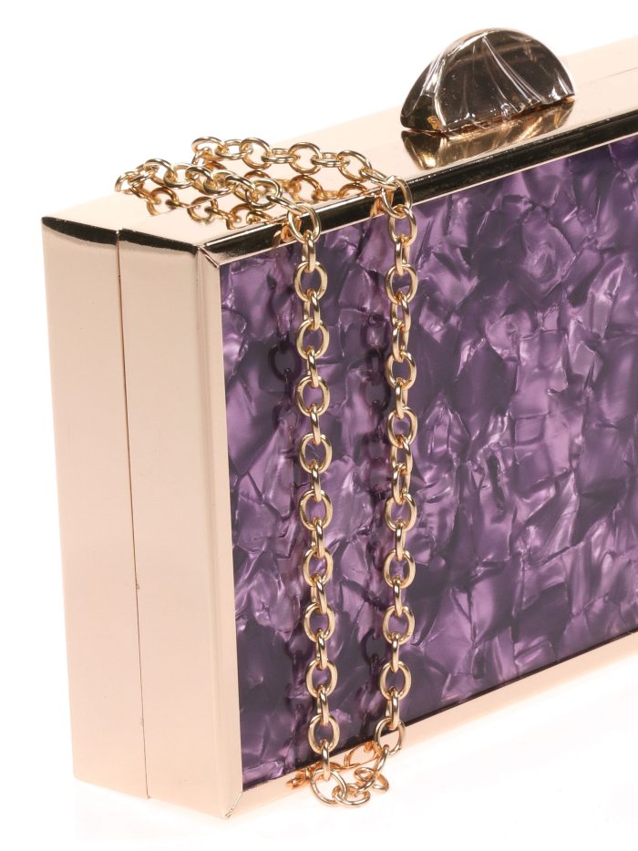 Clutch fiesta detalle metálico morado2