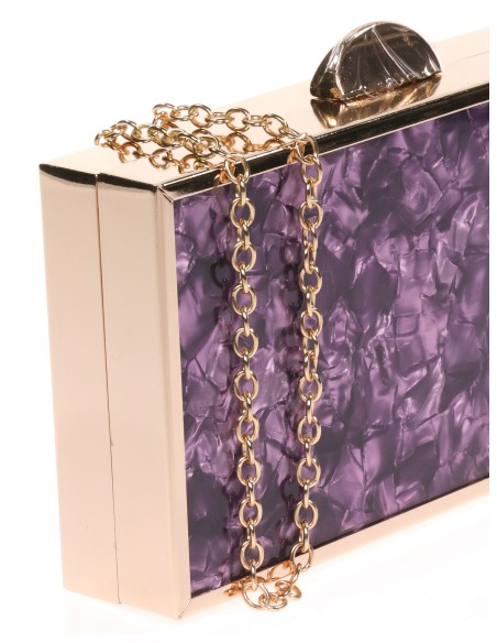 Clutch fiesta detalle metálico morado2