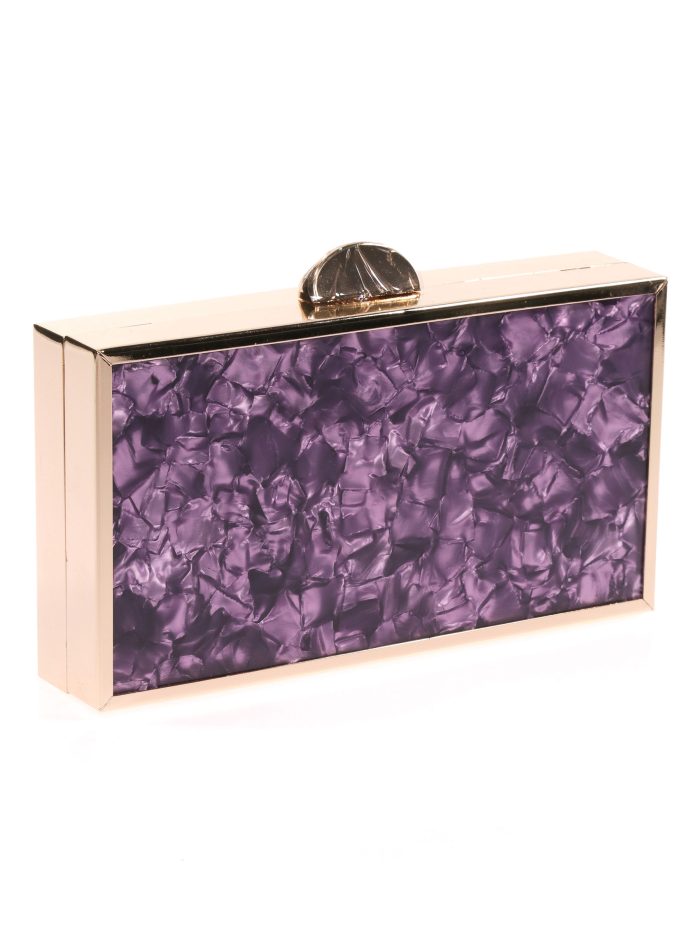 Clutch fiesta detalle metálico morado2