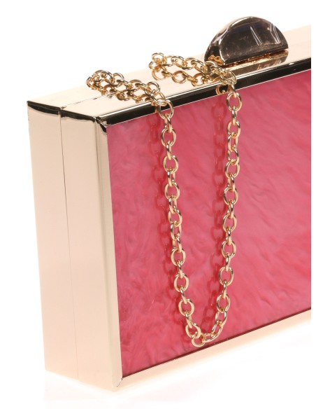 Clutch fiesta detalle metálico rojo