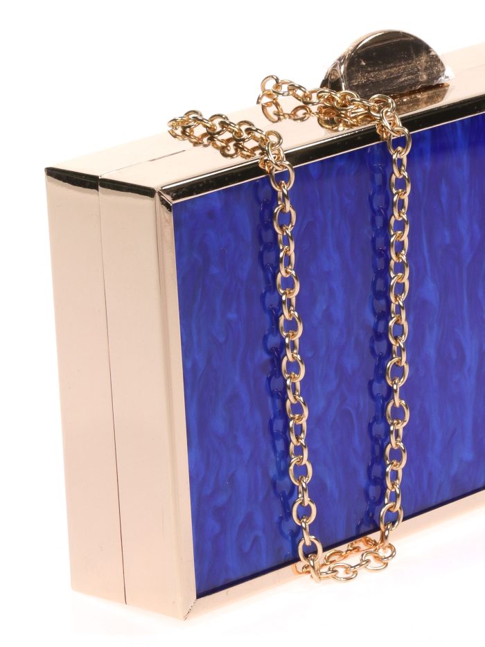 Clutch fiesta detalle metálico azulon