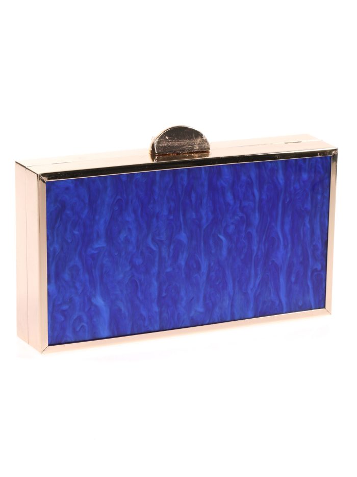 Clutch fiesta detalle metálico azulon