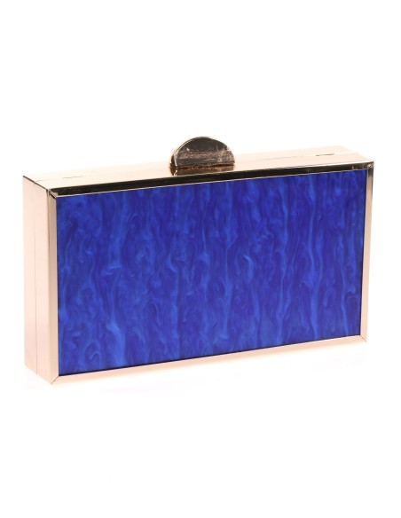 Clutch fiesta detalle metálico azulon