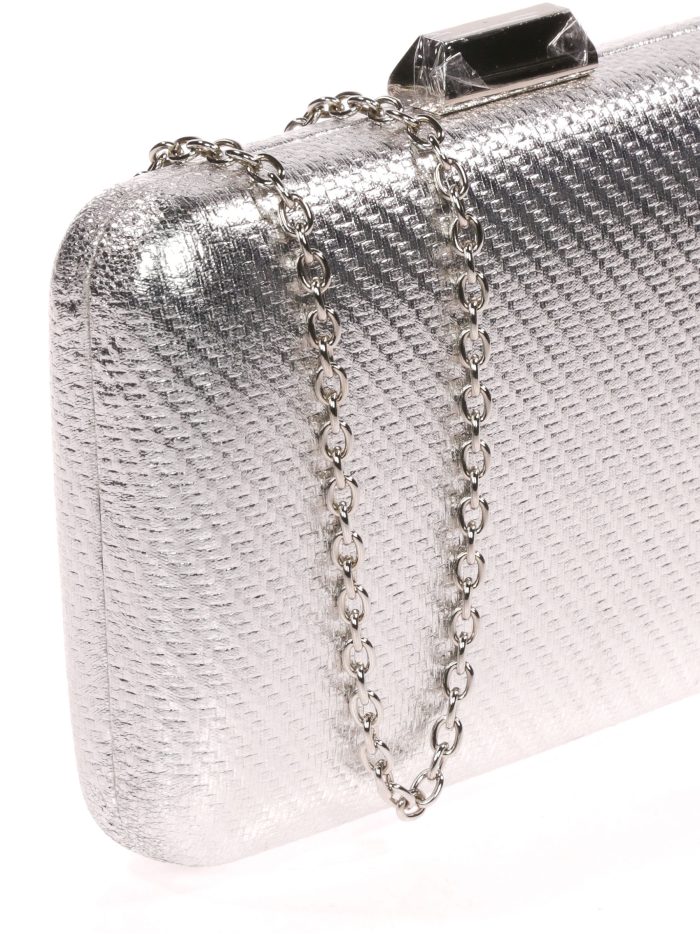Clutch fiesta metalizado plata