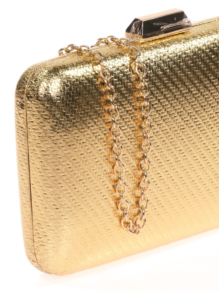 Clutch fiesta metalizado oro
