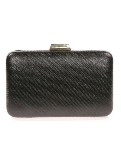 Faux leather clutch negro
