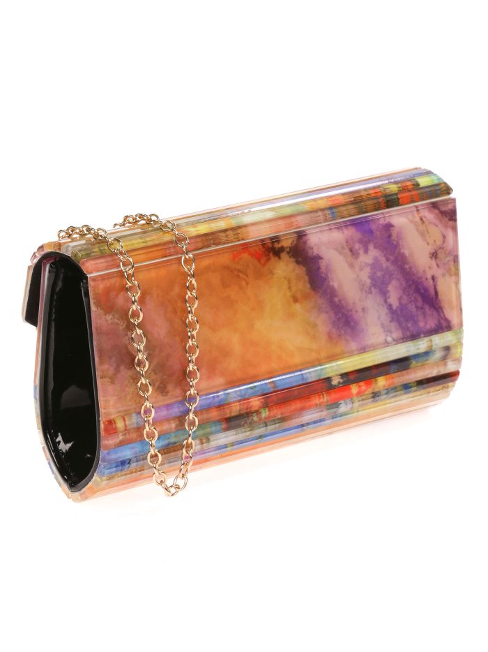 Cartera fiesta nácar multi-oro