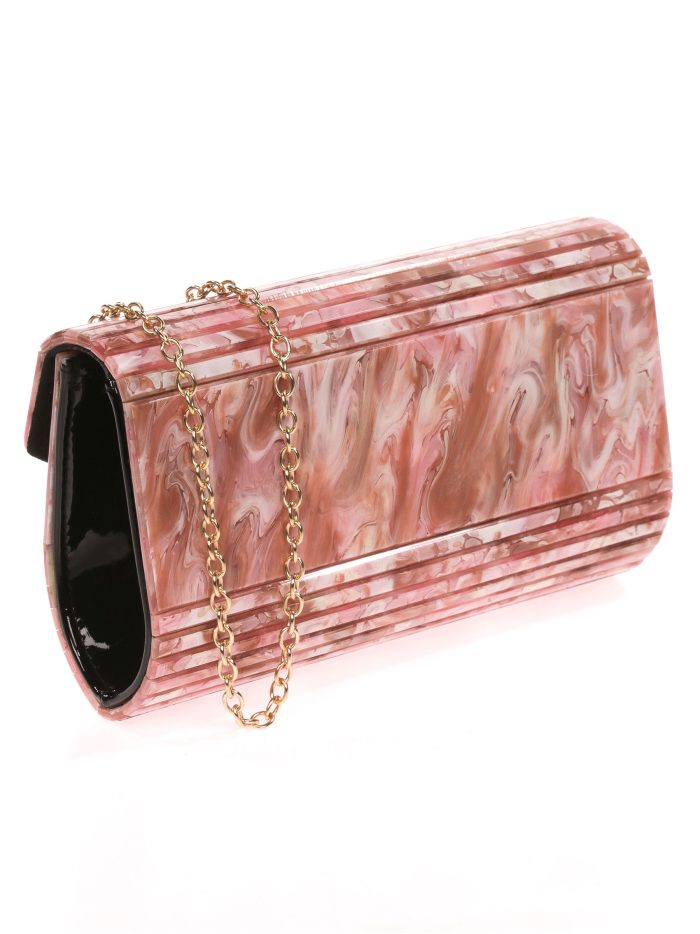 Cartera fiesta nácar rosa