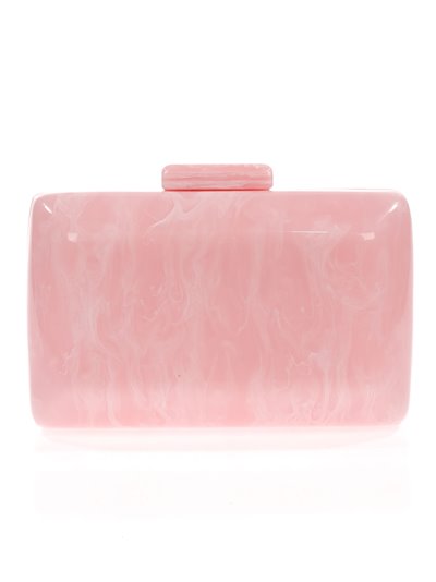 Marble effect clutch nude