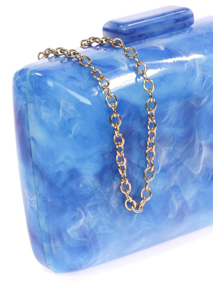 Clutch fiesta nácar azul