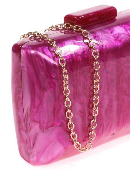 Clutch fiesta nácar fucsia