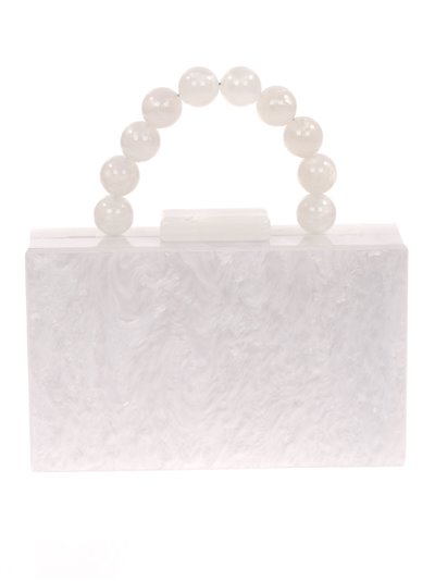 Marble effect clutch ivory