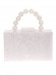 Marble effect clutch ivory