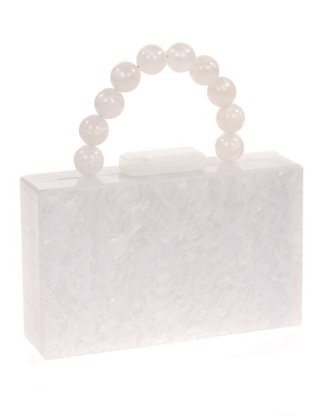 Clutch fiesta nácar detalle asa ivory