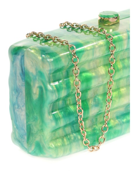 Clutch fiesta nácar verde