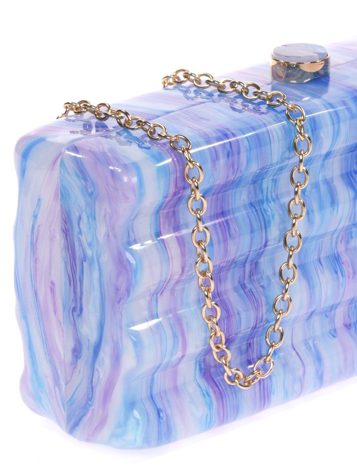 Clutch fiesta nácar azul-morado