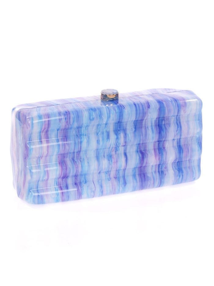 Clutch fiesta nácar azul-morado