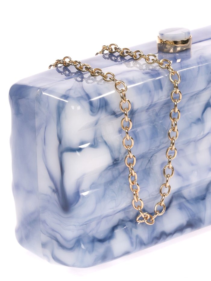 Clutch fiesta nácar azul-marino