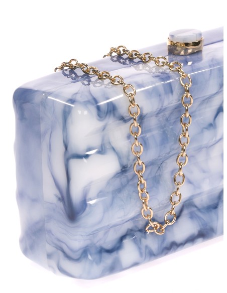 Clutch fiesta nácar azul-marino