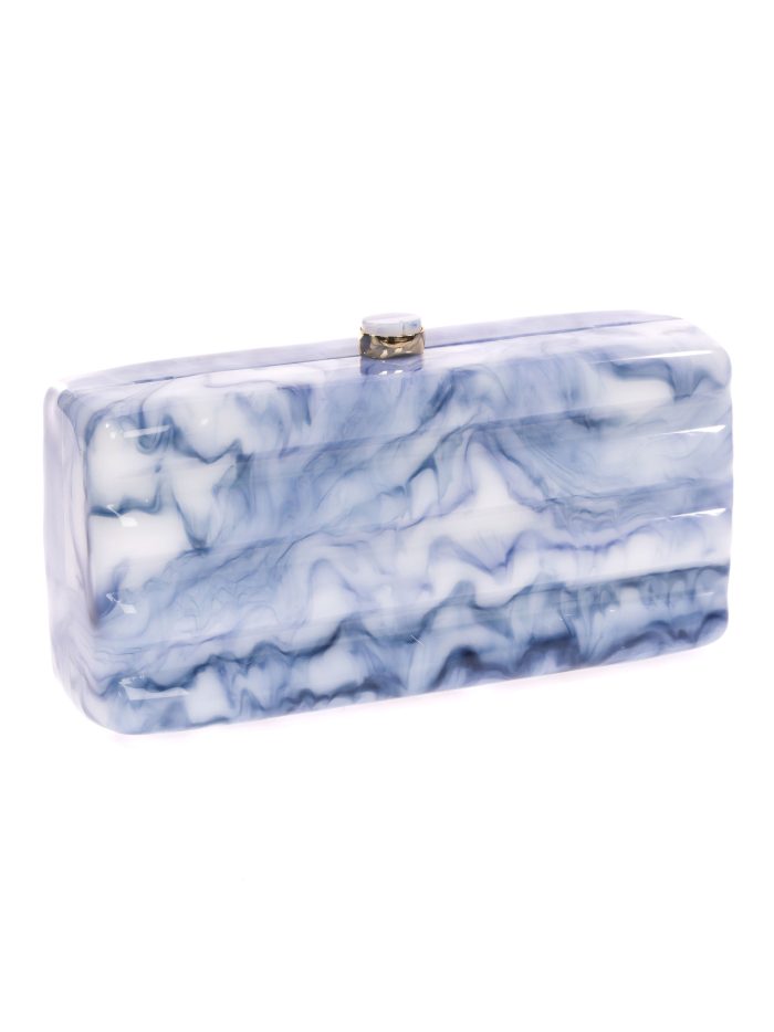 Clutch fiesta nácar azul-marino