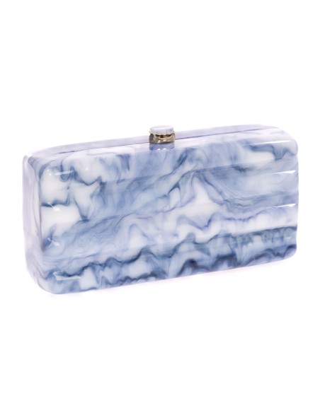 Clutch fiesta nácar azul-marino