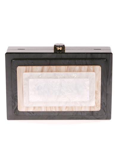 Marble effect contrast clutch negro