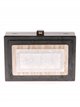 Marble effect contrast clutch negro