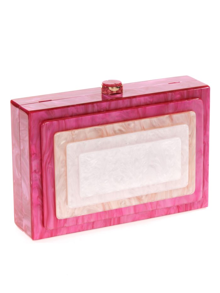 Clutch fiesta nácar contraste buganvilla