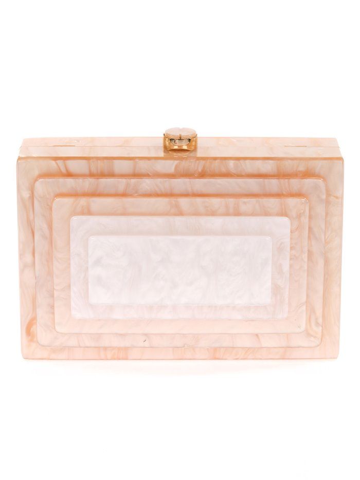 Marble effect contrast clutch champan