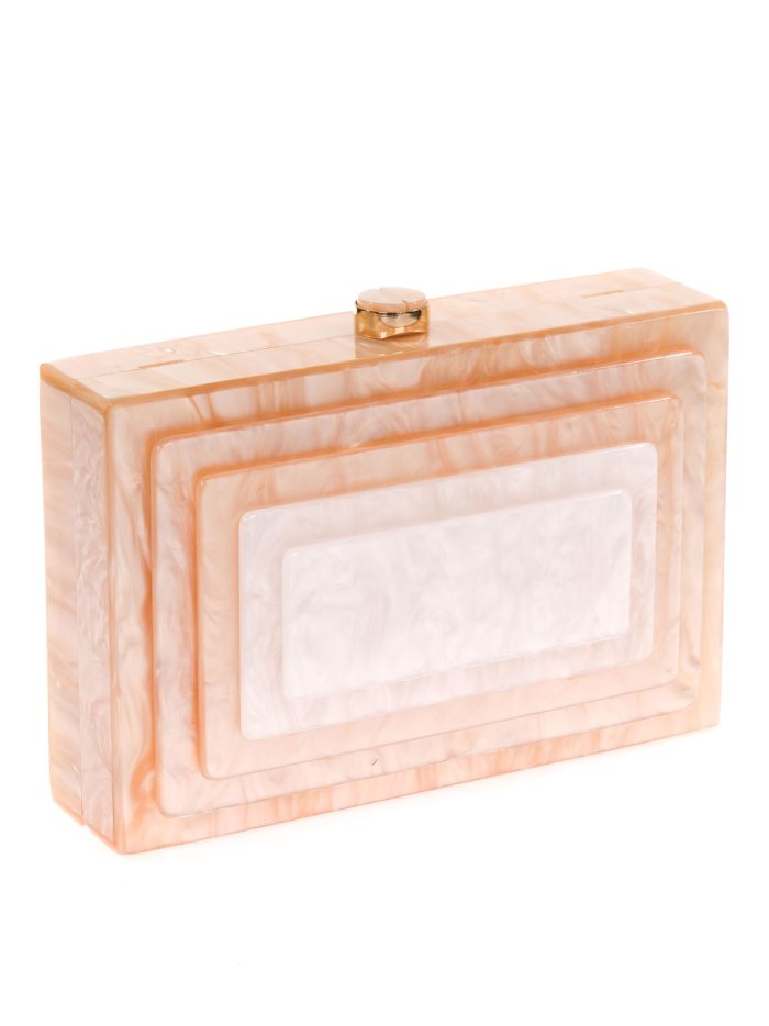 Clutch fiesta nácar contraste champan