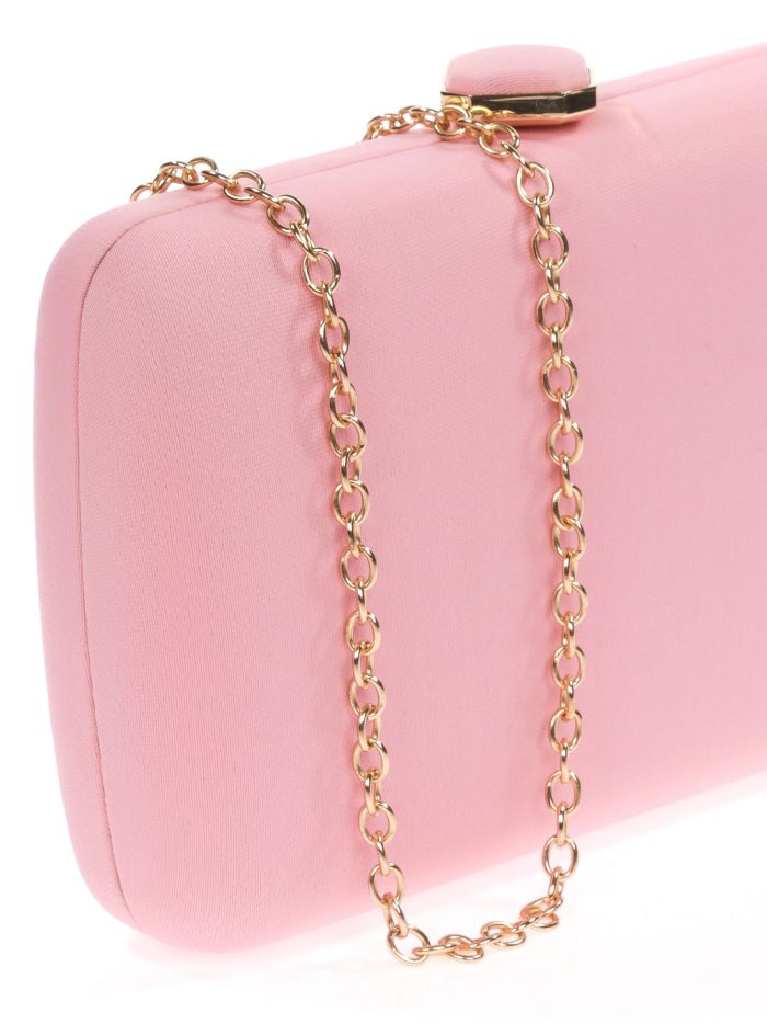 Clutch fiesta detalle metálico rosa