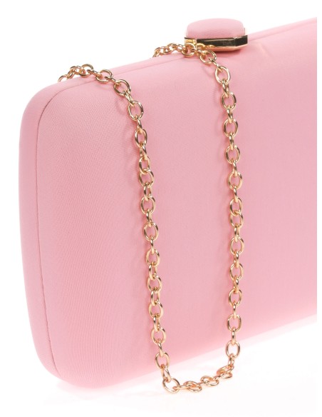 Clutch fiesta detalle metálico rosa