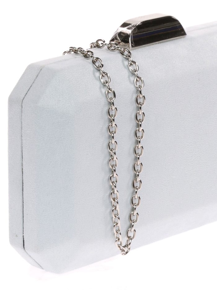 Clutch fiesta antelina azul-celeste