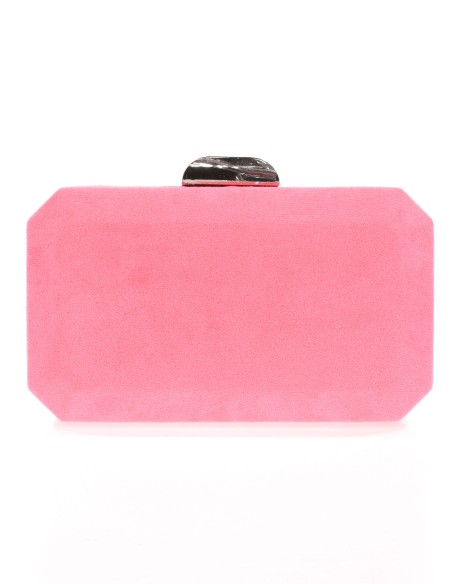 Clutch fiesta antelina fucsia-claro