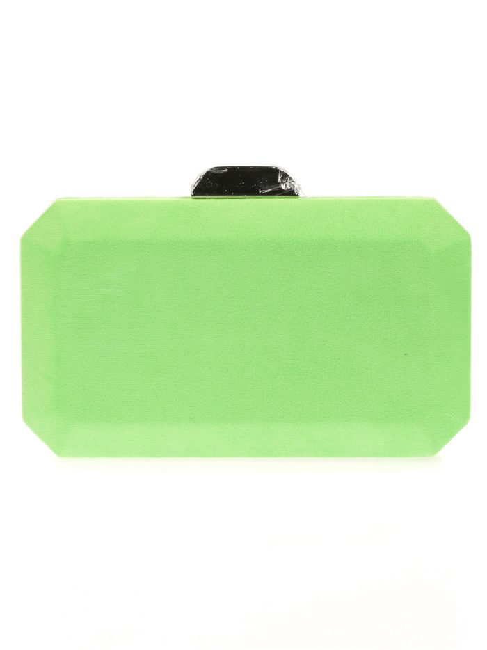 Clutch fiesta antelina verde-manzana