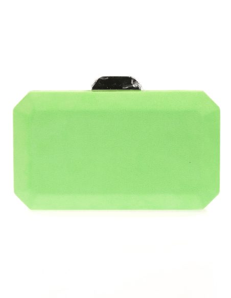 Clutch fiesta antelina verde-manzana