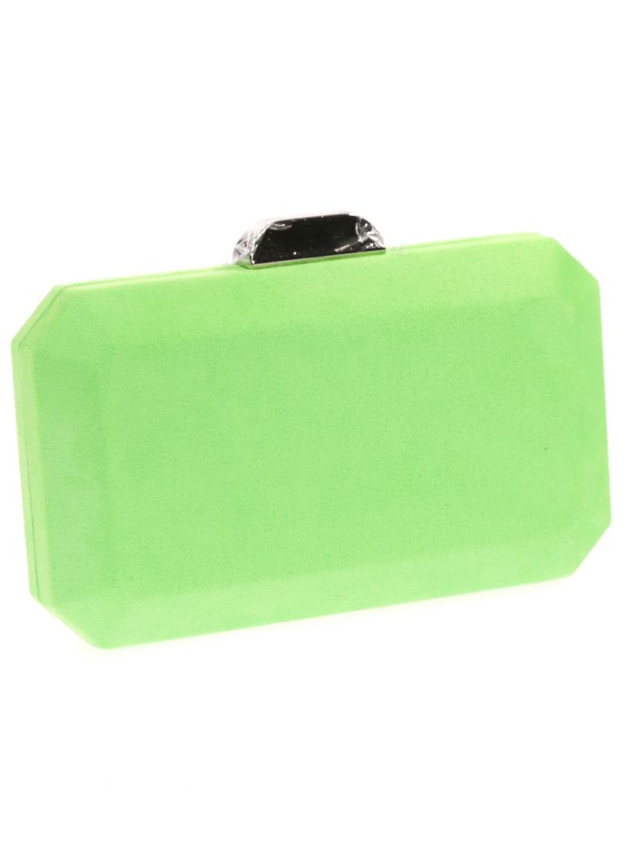Clutch fiesta antelina verde-manzana