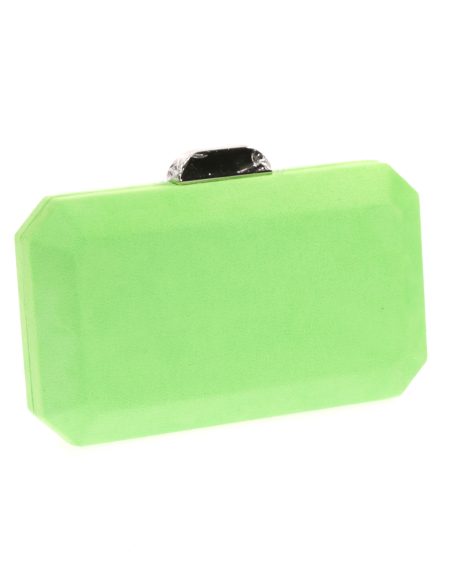 Clutch fiesta antelina verde-manzana
