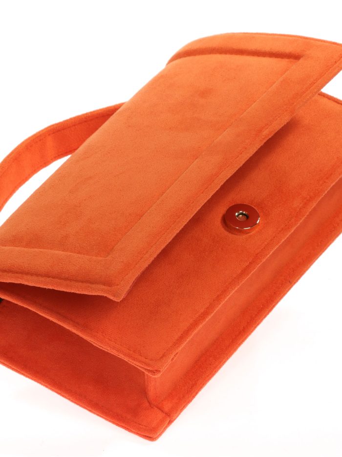 Suede effect mini citybag naranja