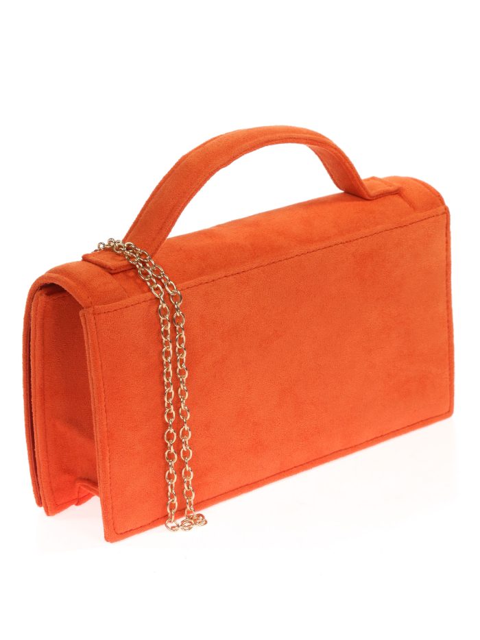 Suede effect mini citybag naranja