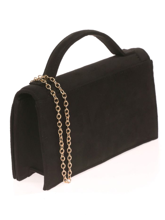 Mini citybag festa in camoscio nero