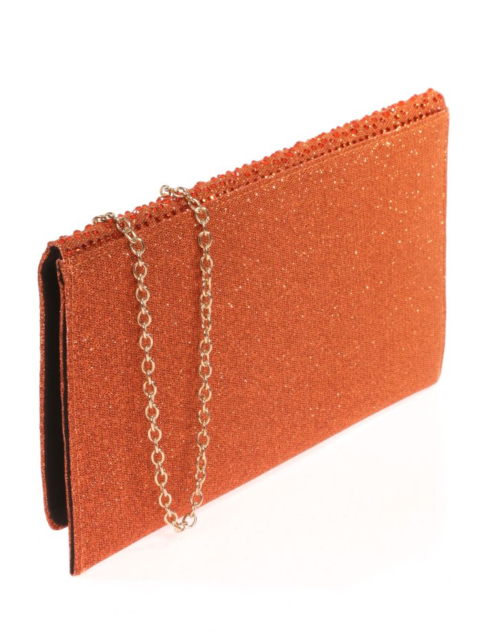 Cartera fiesta pedrería naranja