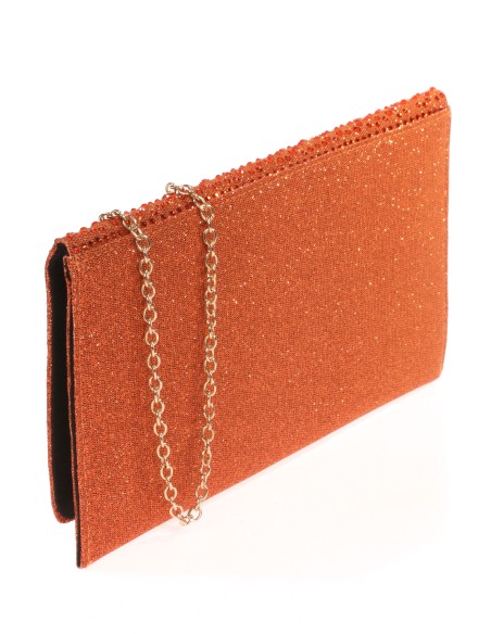 Cartera fiesta pedrería naranja