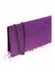 Suede effect clutch with feathers morado