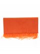 Suede effect clutch with feathers naranja