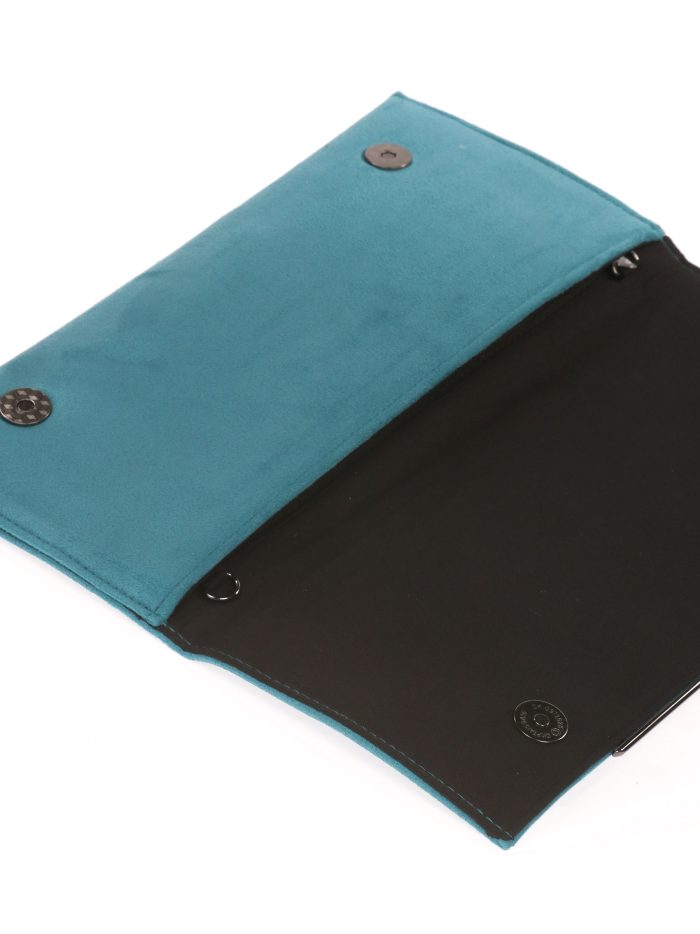 Cartera fiesta antelina esmeralda