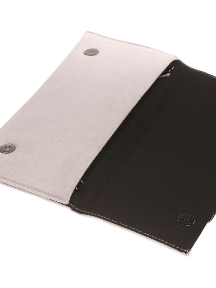 Cartera fiesta antelina gris