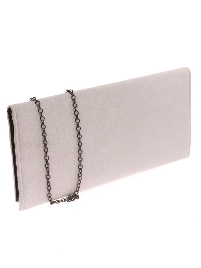 Cartera fiesta antelina gris