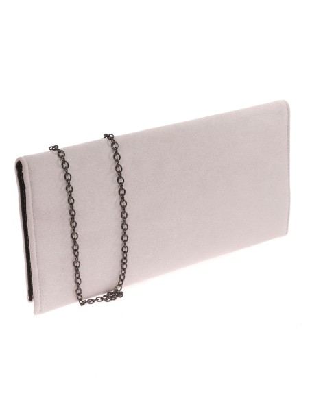 Cartera fiesta antelina gris